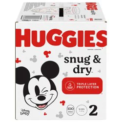 Huggies Snug & Dry Baby Diapers, Size 2 (12-18 lbs), 100 Ct