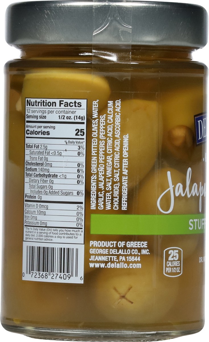 slide 7 of 9, DeLallo Greek Jalapeno Garlic Stuffed Olives 5.8 oz, 5.8 oz