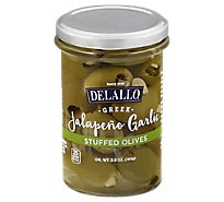 slide 1 of 1, DeLallo Jalapeno And Garlic Stuffed Olives, 5.8 oz