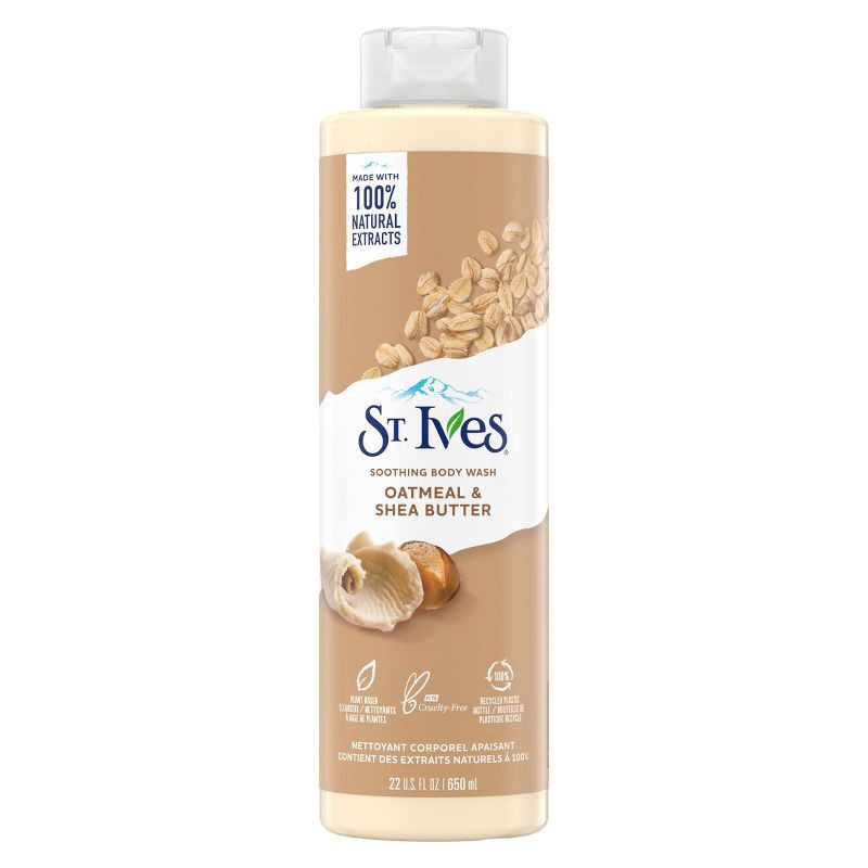 slide 1 of 8, St. Ives Oatmeal & Shea Butter Plant-Based Natural Body Wash Soap - 22 fl oz, 22 fl oz