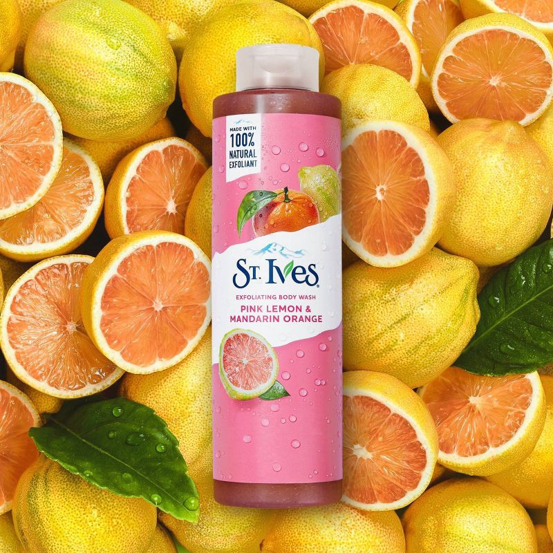 slide 4 of 7, St. Ives Pink Lemon & Mandarin Orange Plant-Based Natural Body Wash Soap - 22 fl oz, 22 fl oz