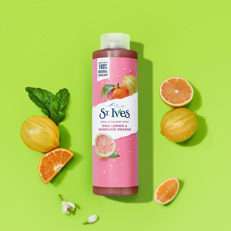 slide 5 of 7, St. Ives Pink Lemon & Mandarin Orange Plant-Based Natural Body Wash Soap - 22 fl oz, 22 fl oz