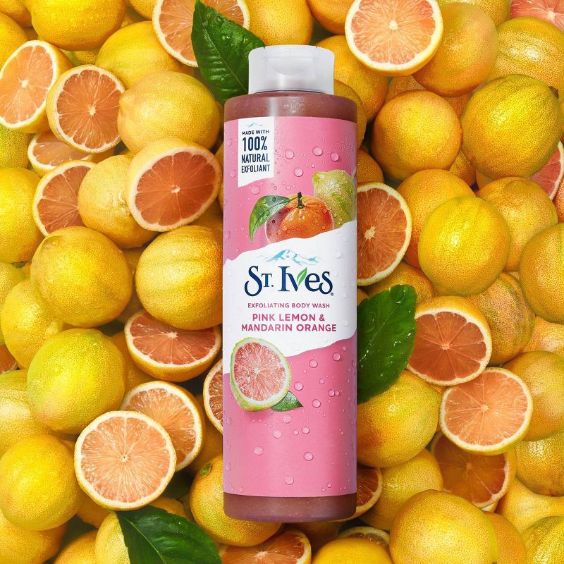 slide 6 of 7, St. Ives Pink Lemon & Mandarin Orange Plant-Based Natural Body Wash Soap - 22 fl oz, 22 fl oz