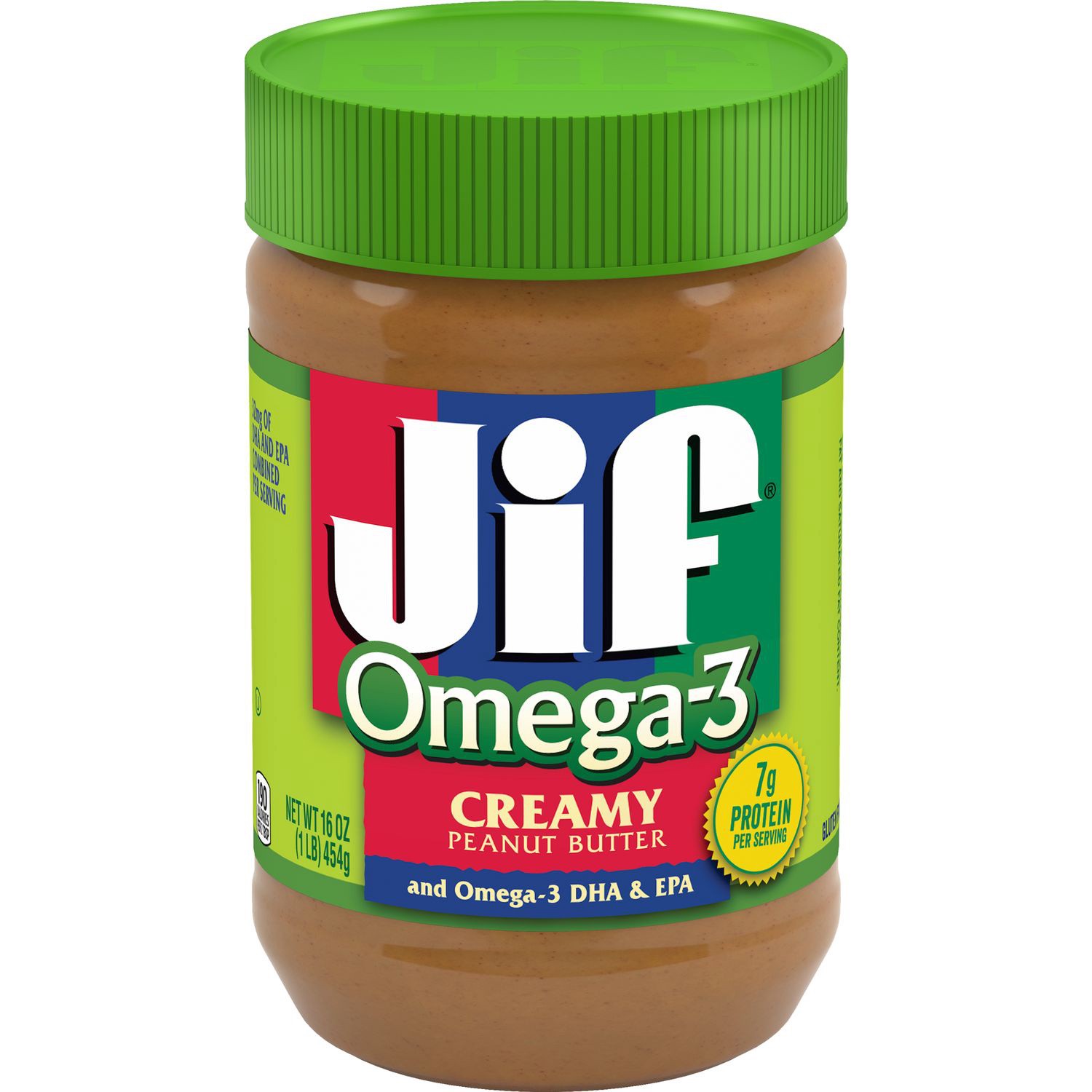 slide 1 of 5, Jif Omega-3 Creamy Peanut Butter, 16-Ounce, 16 oz