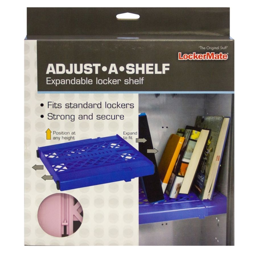 slide 8 of 9, LockerMate Adjust-A-Shelf Adjustable Locker Shelf, 1-3/4"H X 95"W X 10"D, Assorted Colors, 1 ct