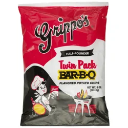 Grippo's Twin Pack Bar-Q Flavored Potato Chips - 8 oz