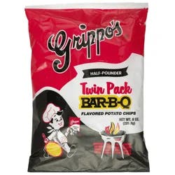Grippo's Twin Pack Bar-Q Flavored Potato Chips - 8 oz