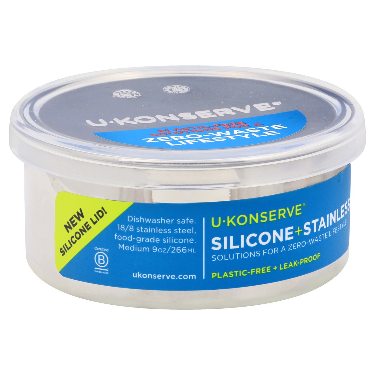 slide 2 of 9, U-Konserve 9 Ounce Medium Silicon + Stainless Container 1 ea, 1 ct