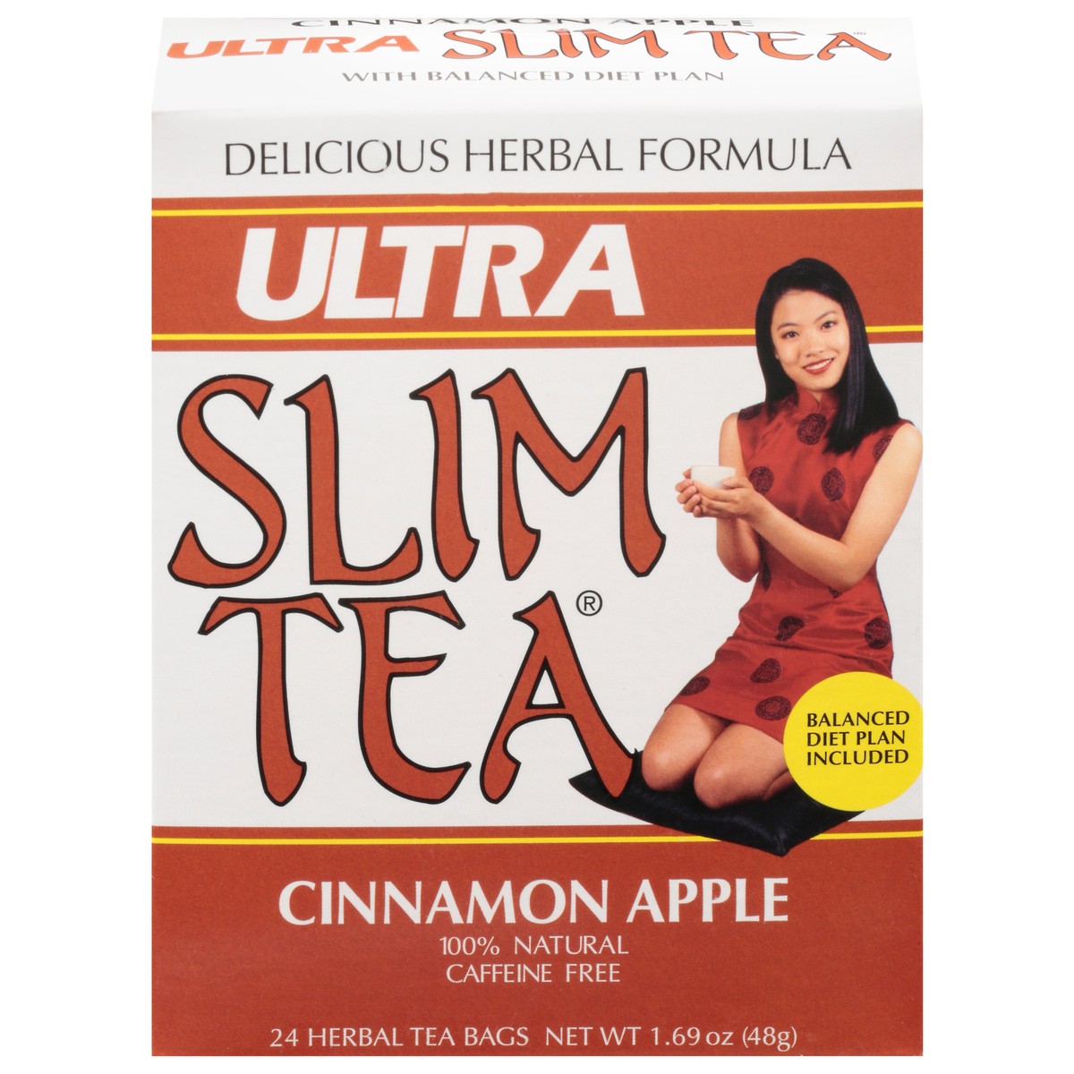 slide 1 of 10, Ultra Slim Tea Caffeine Free Cinnamon Apple Herbal Tea 24 Tea Bags - 24 ct, 24 ct