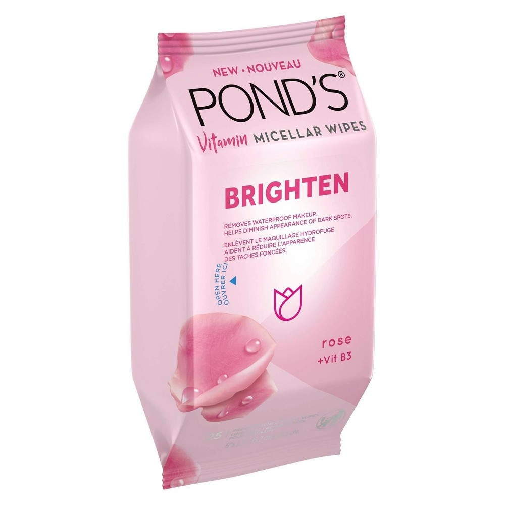 slide 5 of 5, Pond's Brighten Micellar Facial Wipes - Vit B3 - Rose, 25 ct