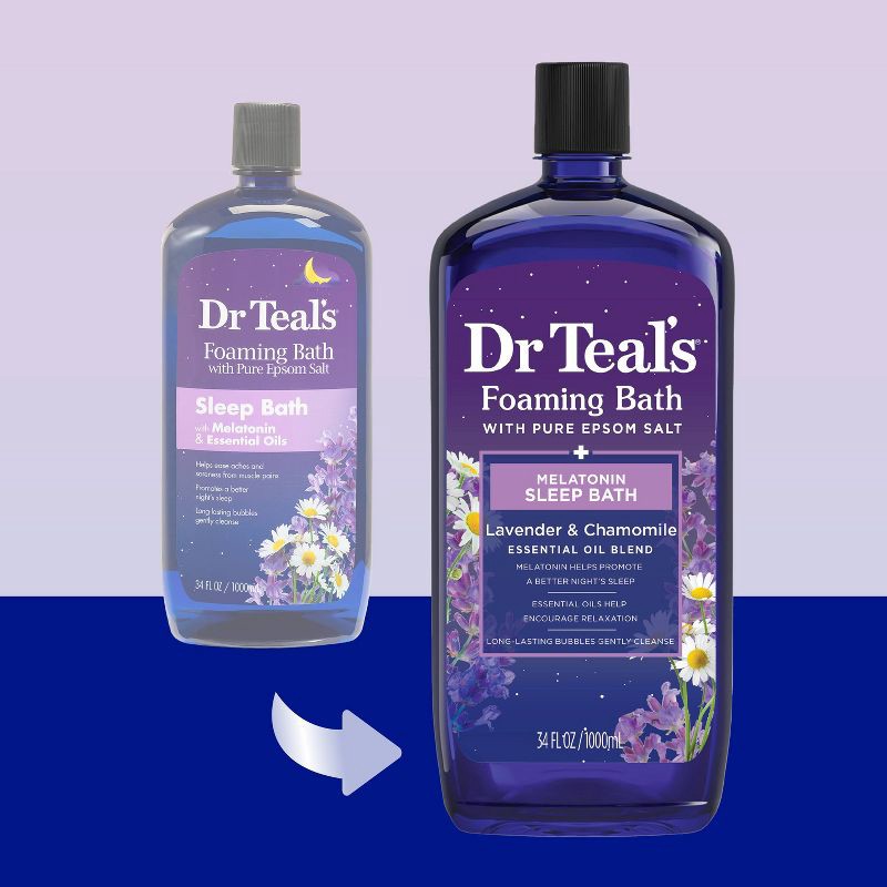 slide 2 of 7, Dr Teal's Sleep Foaming Bath with Melatonin & Essential Oils - 34 fl oz, 34 fl oz