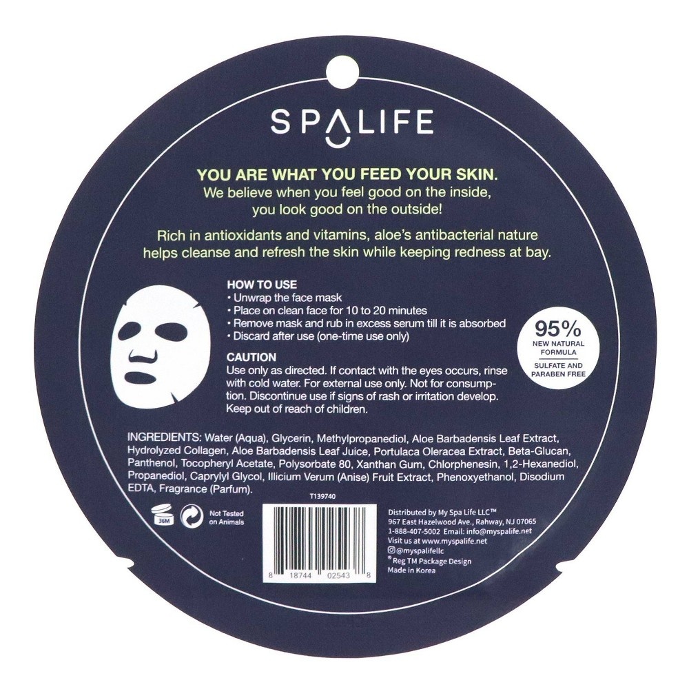 slide 2 of 3, SpaLife Refreshing Aloe Mask, 0.81 oz