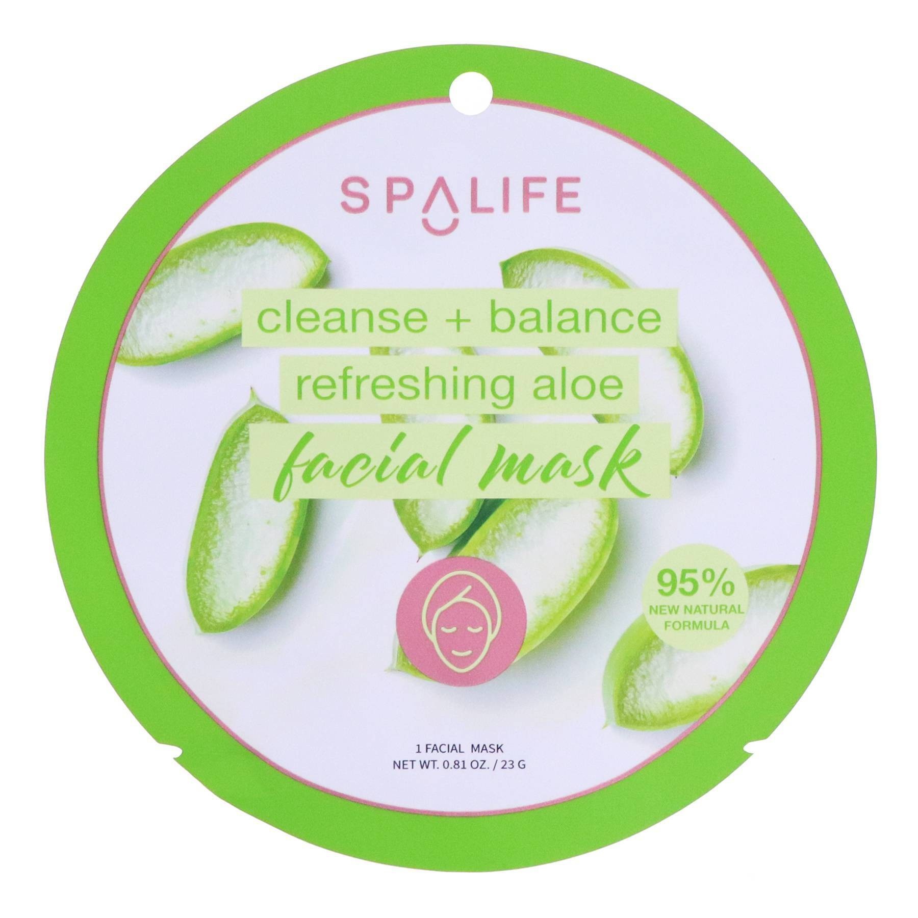 slide 1 of 3, SpaLife Refreshing Aloe Mask, 0.81 oz