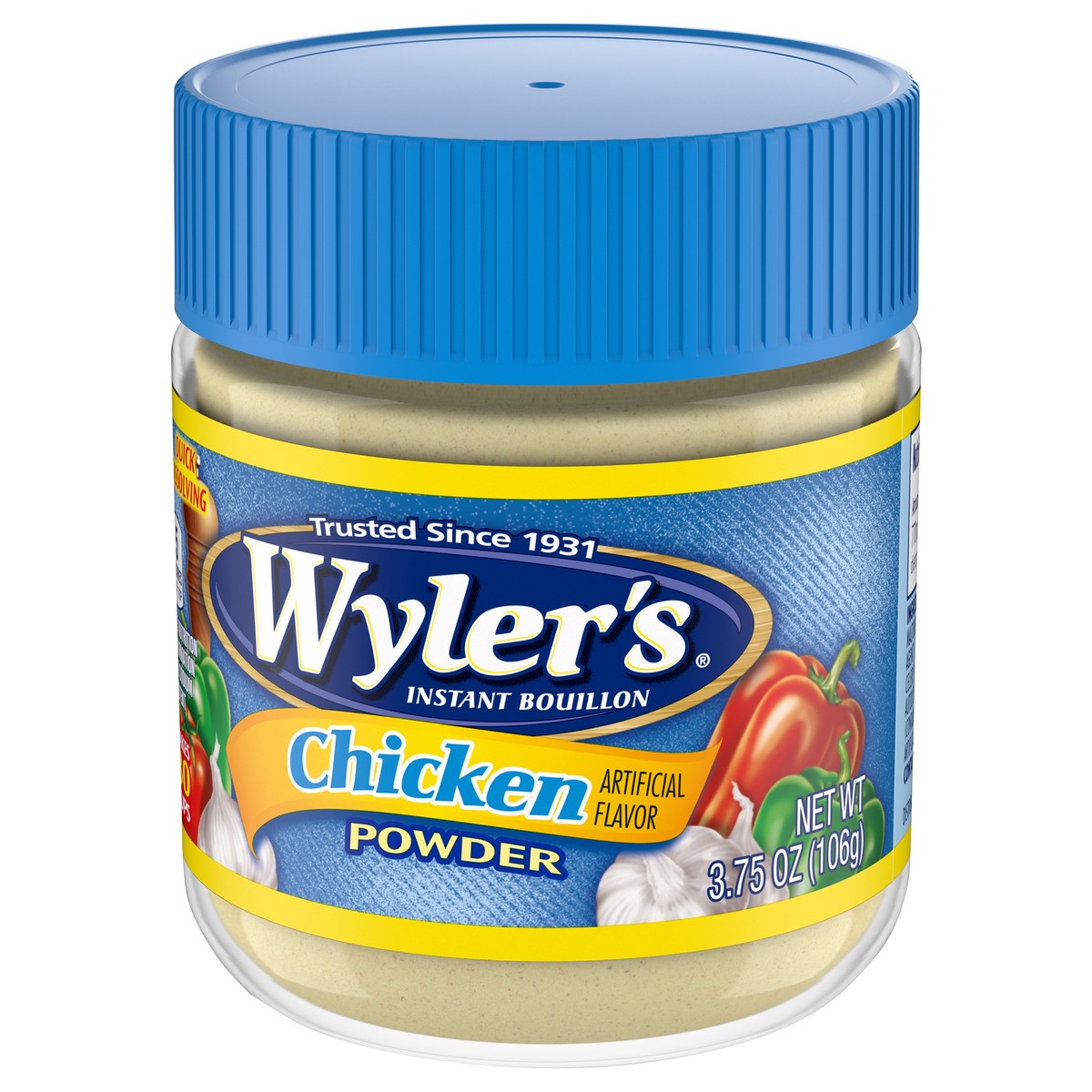 slide 3 of 9, Wyler's Instant Bouillon Chicken Flavored Powder, 3.75 oz Jar, 3.75 oz