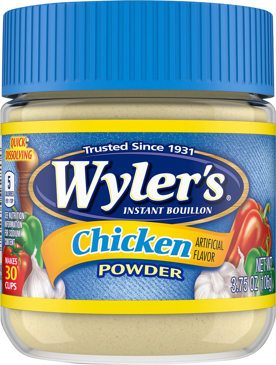 slide 7 of 9, Wyler's Instant Bouillon Chicken Flavored Powder, 3.75 oz Jar, 3.75 oz