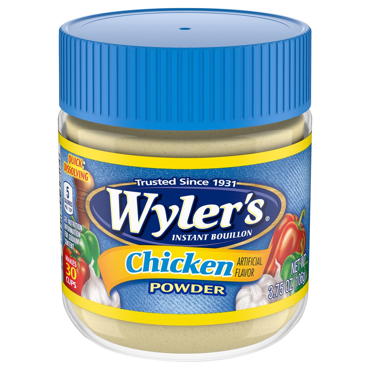slide 1 of 9, Wyler's Instant Bouillon Chicken Flavored Powder, 3.75 oz Jar, 3.75 oz
