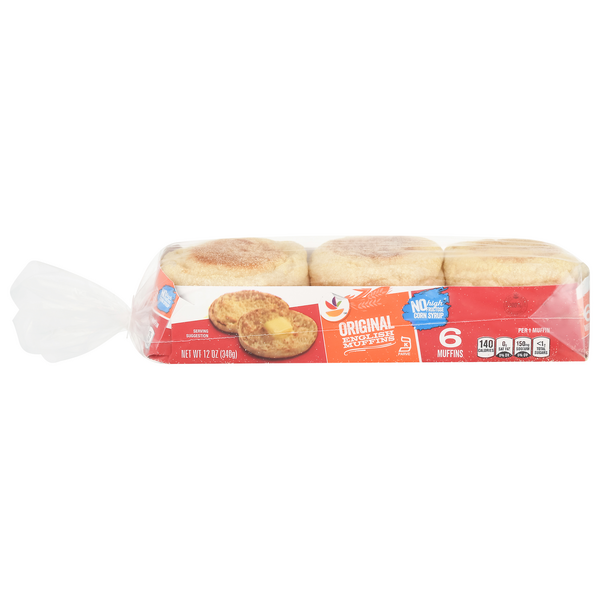 slide 1 of 1, GIANT English Muffins Original Ready Split - 6 ct, 6 ct; 12 oz