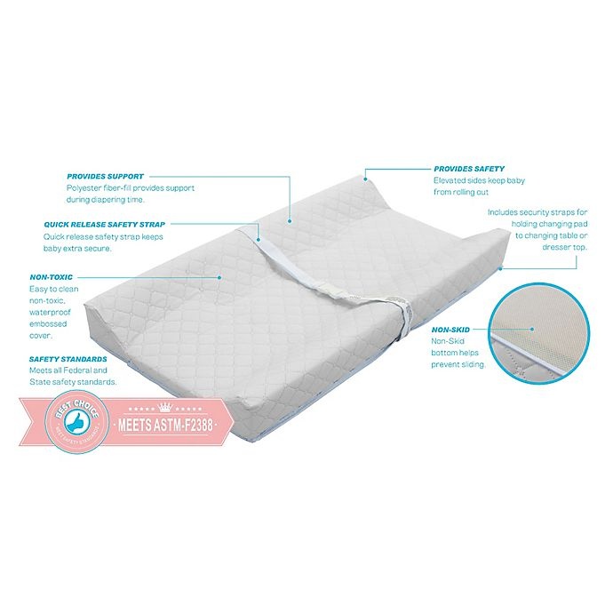 slide 4 of 7, LA Baby Waterproof Contour Changing Pad with Terry Cover - White, 32 in