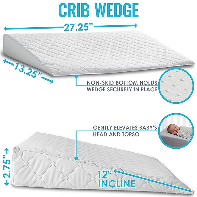 slide 3 of 7, LA Baby Universal Crib Wedge - White, 1 ct