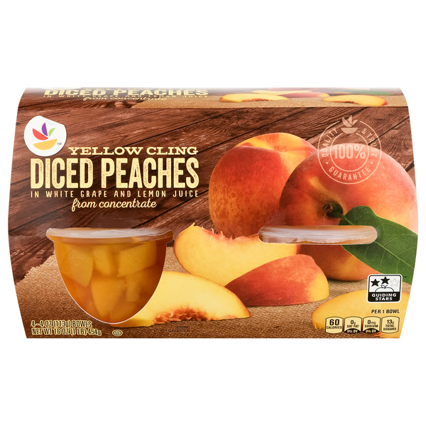 slide 1 of 1, GIANT Fruit Cups Peaches Diced - 4 ct, 4 ct; 16 oz