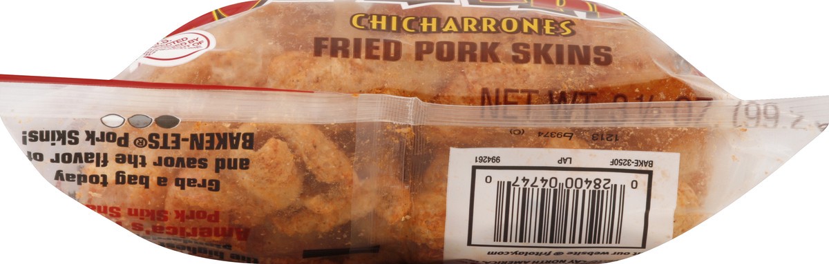 slide 4 of 6, BAKEN-ETS Chicharrones Hot 'N Spicy Fried Pork Skins, 3.5 oz