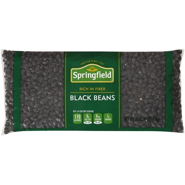 slide 1 of 1, Springfield Black Beans, 16 oz