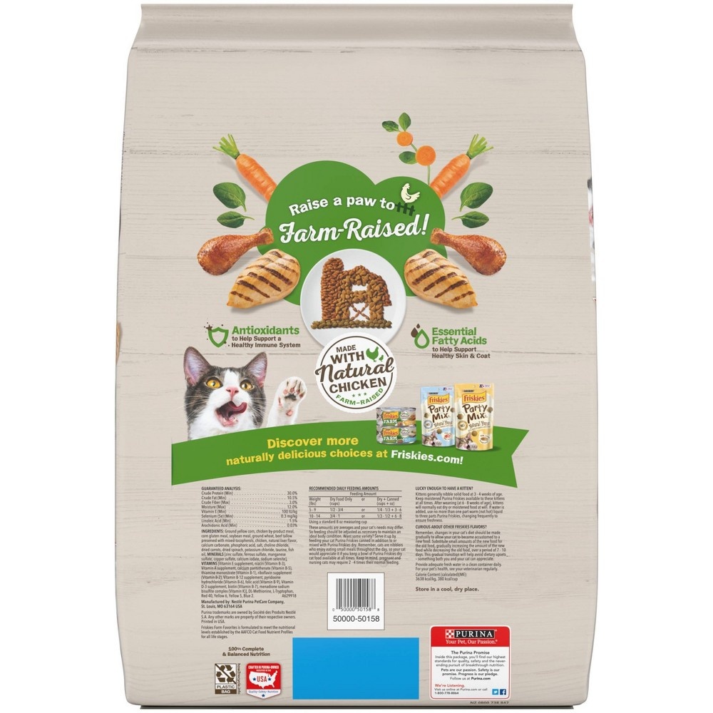 slide 2 of 5, Purina Friskies Farm Favorites with Natural Chicken & Flavors of Carrots&Spinach Adult Complete & Balanced Dry Cat Food - 16.25lbs, 16 lb