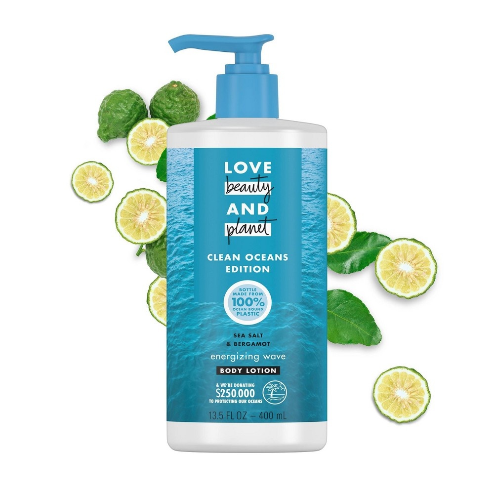 slide 2 of 4, Love Beauty and Planet Sea Salt & Bergamot Energizing Wave Body Lotion, 13.5 fl oz