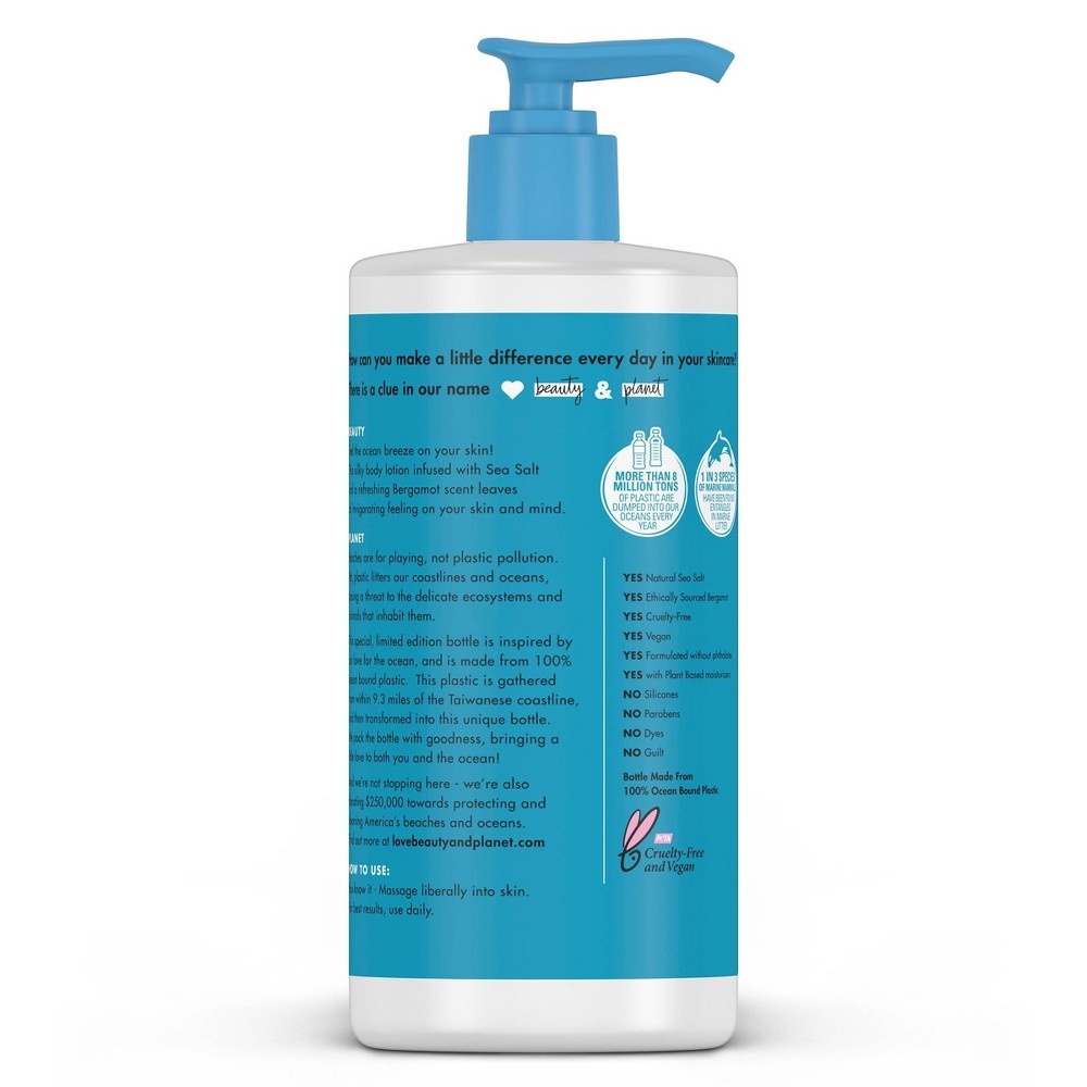 slide 4 of 4, Love Beauty and Planet Sea Salt & Bergamot Energizing Wave Body Lotion, 13.5 fl oz