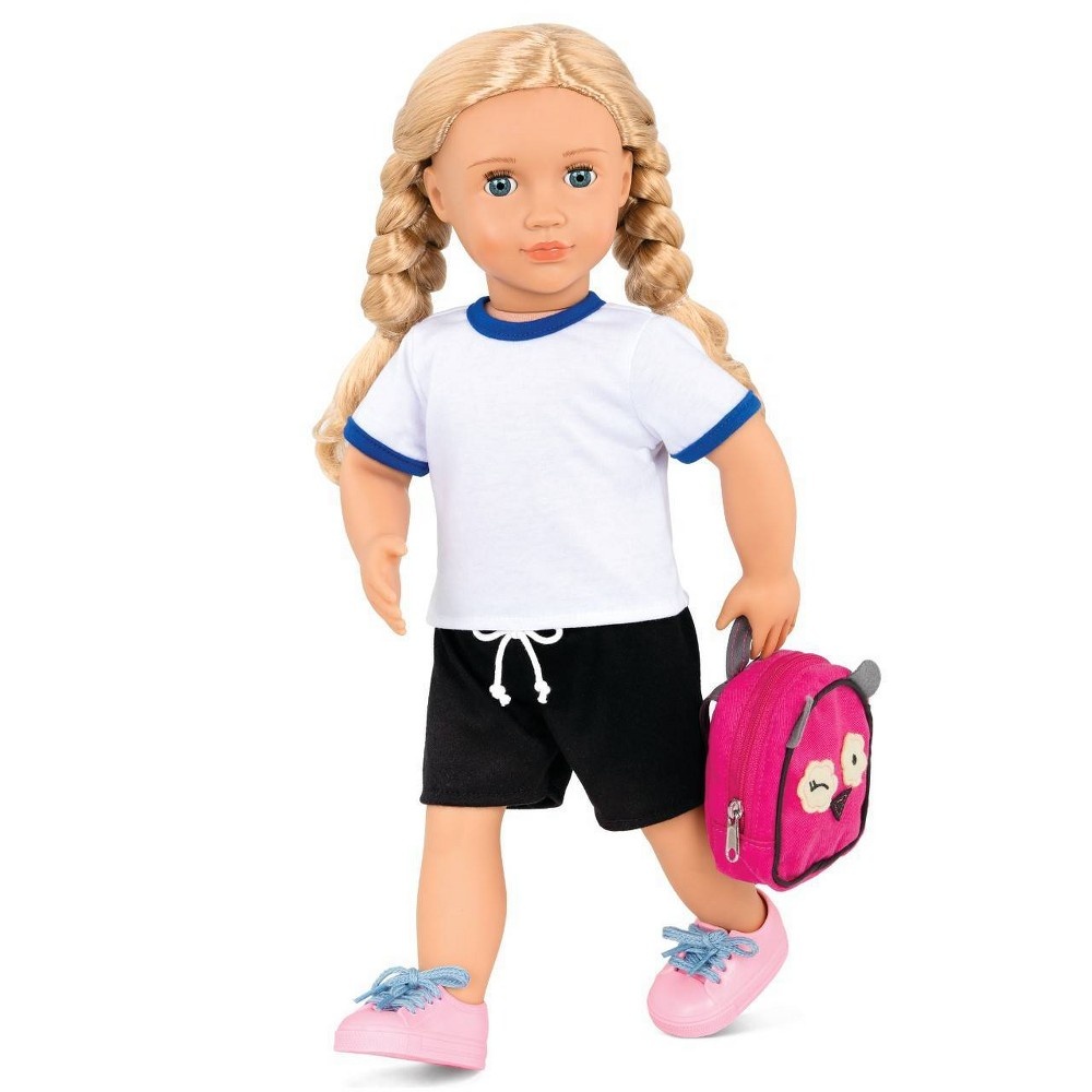 slide 4 of 4, Our Generation Hally with Storybook & Accessories 18" Posable School Doll, 1 ct