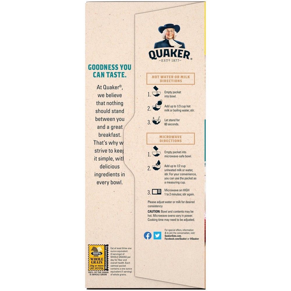 slide 4 of 6, Quaker Fruit & Cream Instant Oatmeal Variety - 18ct, 18 ct