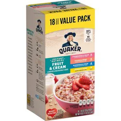 Quaker Instant Fruit & Cream Flavored Oatmeal - 19oz/18ct
