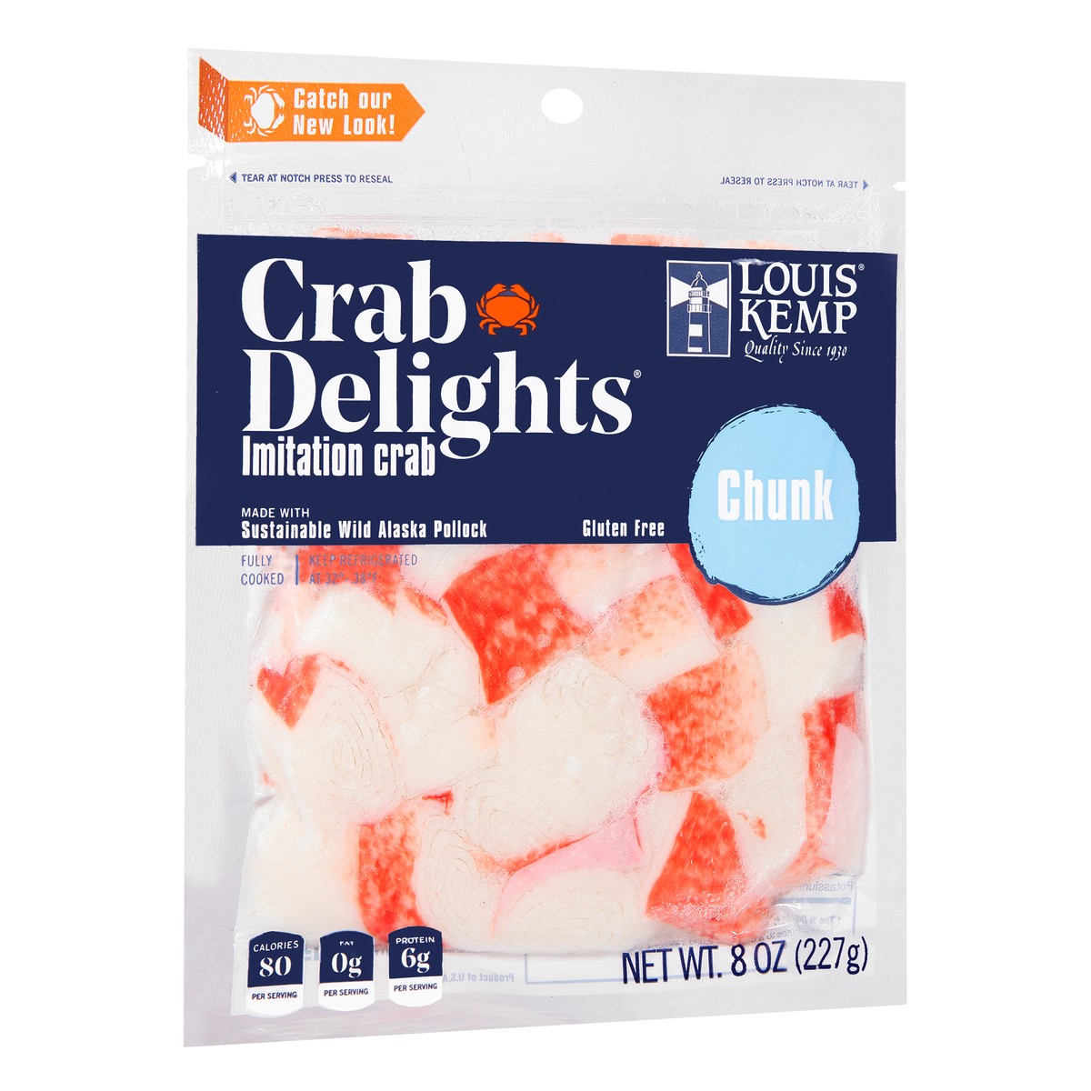 slide 2 of 9, Louis Kemp Crab Delights Chunk Imitation Crab 8 oz, 8 oz