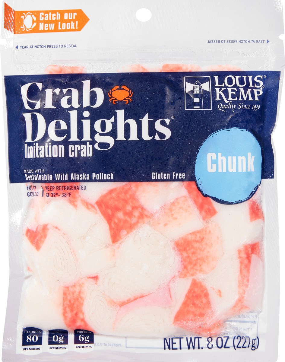 slide 6 of 9, Louis Kemp Crab Delights Chunk Imitation Crab 8 oz, 8 oz