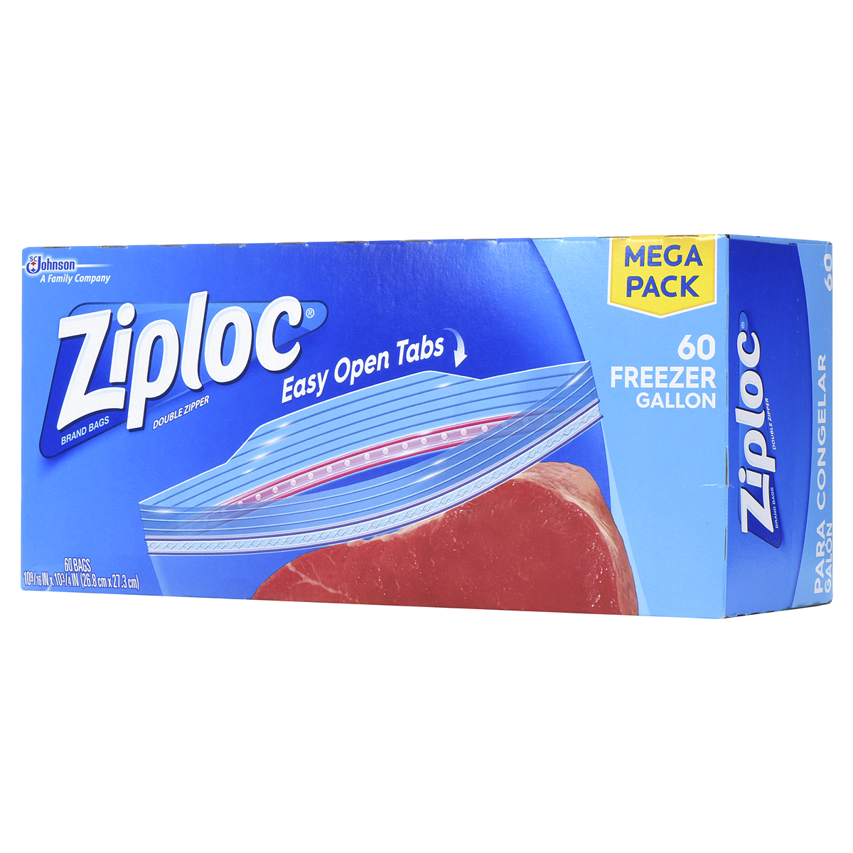 slide 7 of 10, Ziploc Freezer Gallon Seal Top Bags Mega Pack 60 ea, 60 ct