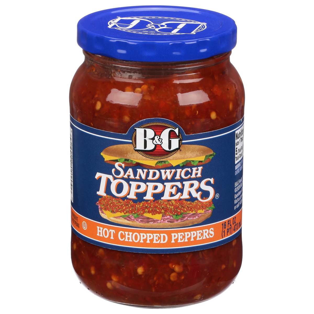slide 1 of 3, B&G Hot Chopped Peppers 16 oz, 16 oz