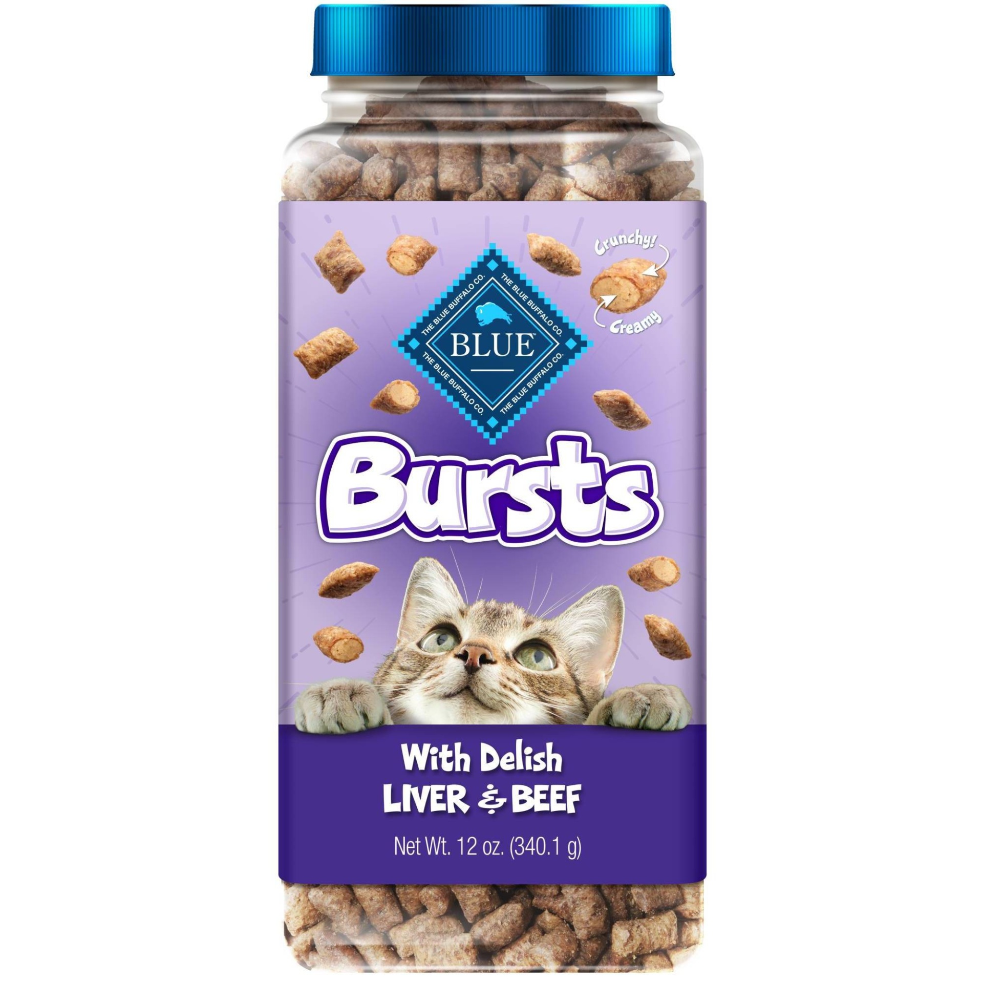slide 1 of 1, Blue Buffalo Bursts Beef & Liver Cat Treat, 12 oz