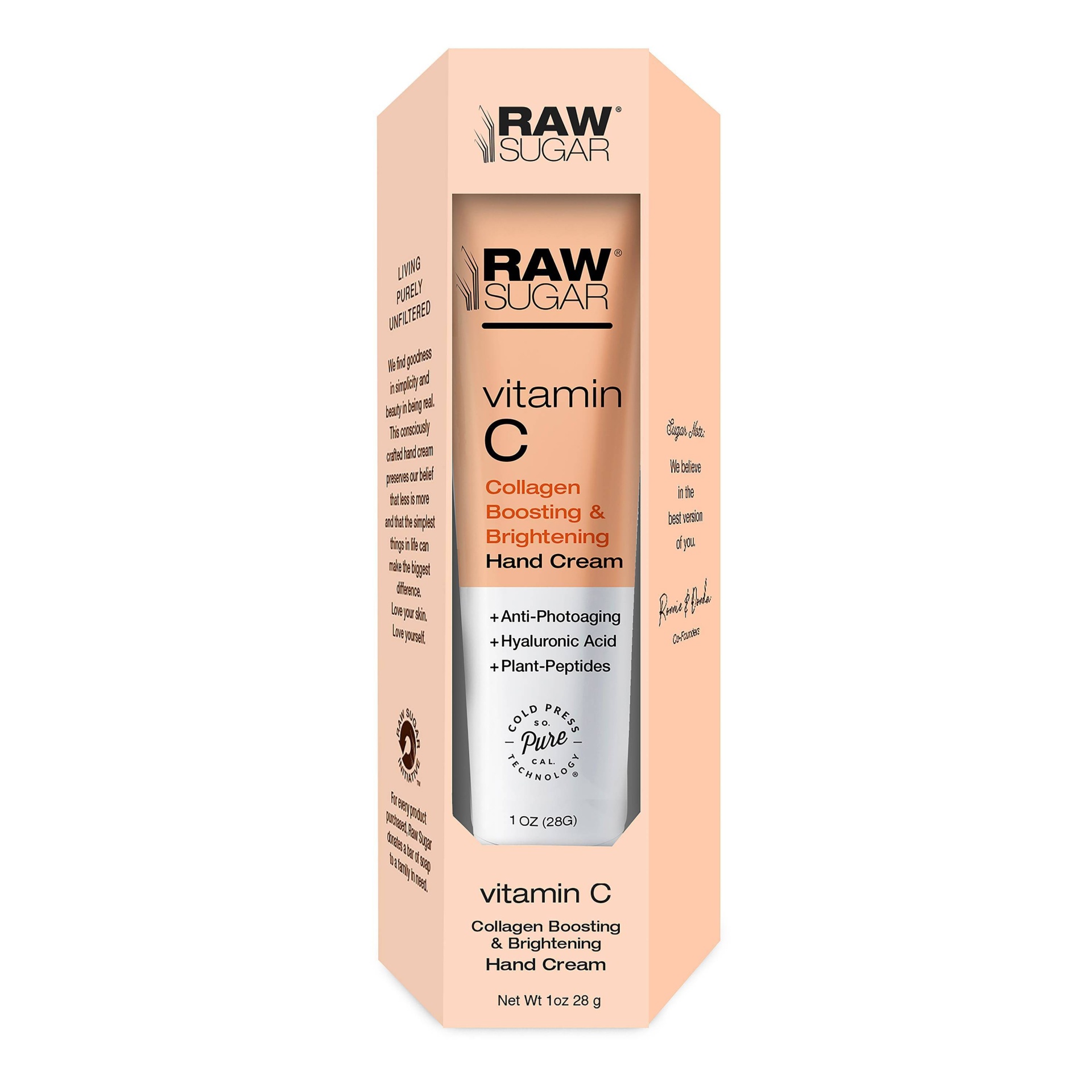 slide 1 of 2, Raw Sugar Vitamin C Collagen Boosting & Brightening Hand Cream, 1 oz