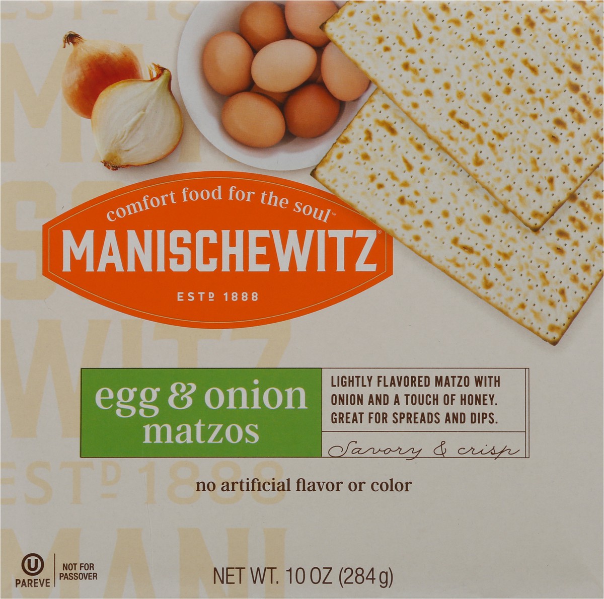 slide 1 of 9, Manischewitz Egg & Onion Matzos 10 oz, 10 oz