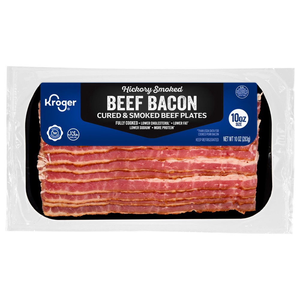 slide 1 of 2, Kroger® Beef Bacon, 10 oz
