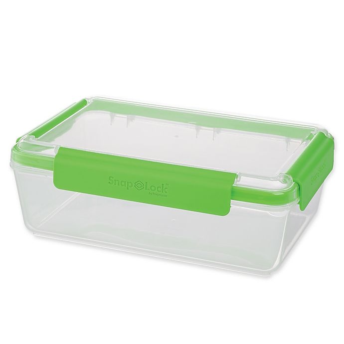 slide 1 of 3, Progressive SnapLock Rectangular 12-Cup Food Storage Container - Green, 1 ct