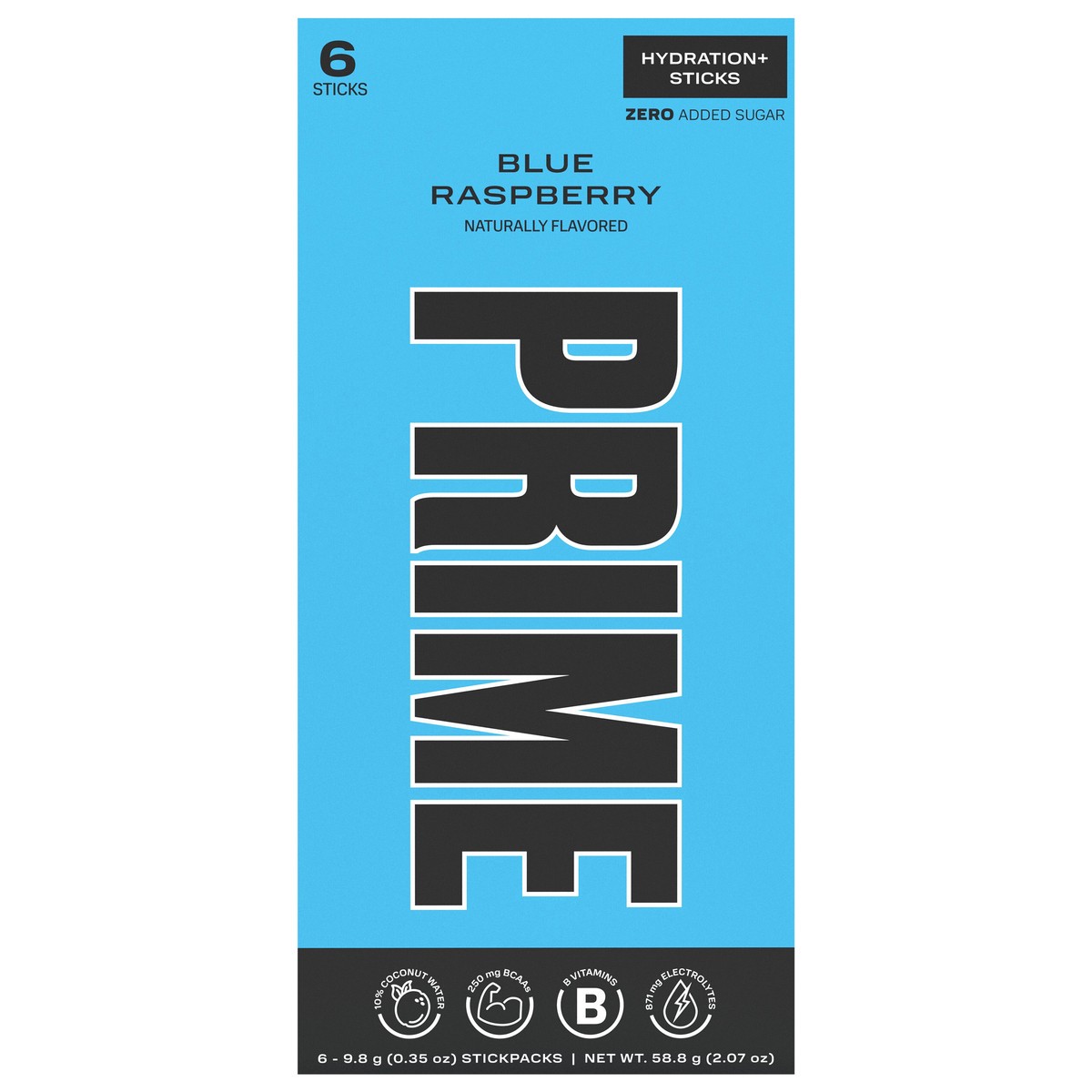 slide 2 of 8, Prime Hydration+ Blue Raspberry Sticks - 6pk/0.35 oz Sticks, 6 ct