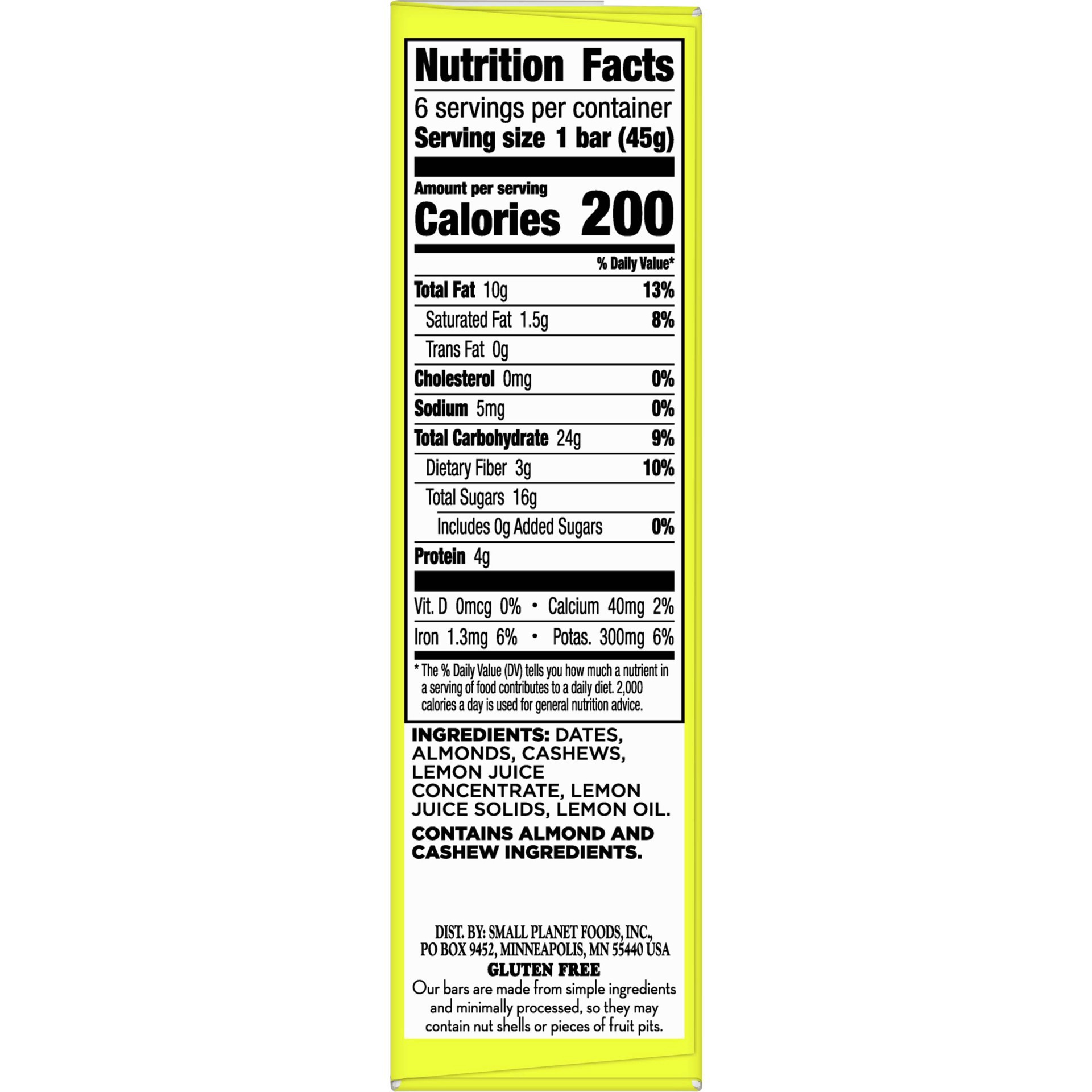 slide 17 of 17, LÄRABAR Lemon Bar, Gluten Free Vegan Fruit & Nut Bar, 1.6 oz Bars, 6 Ct, 6 ct