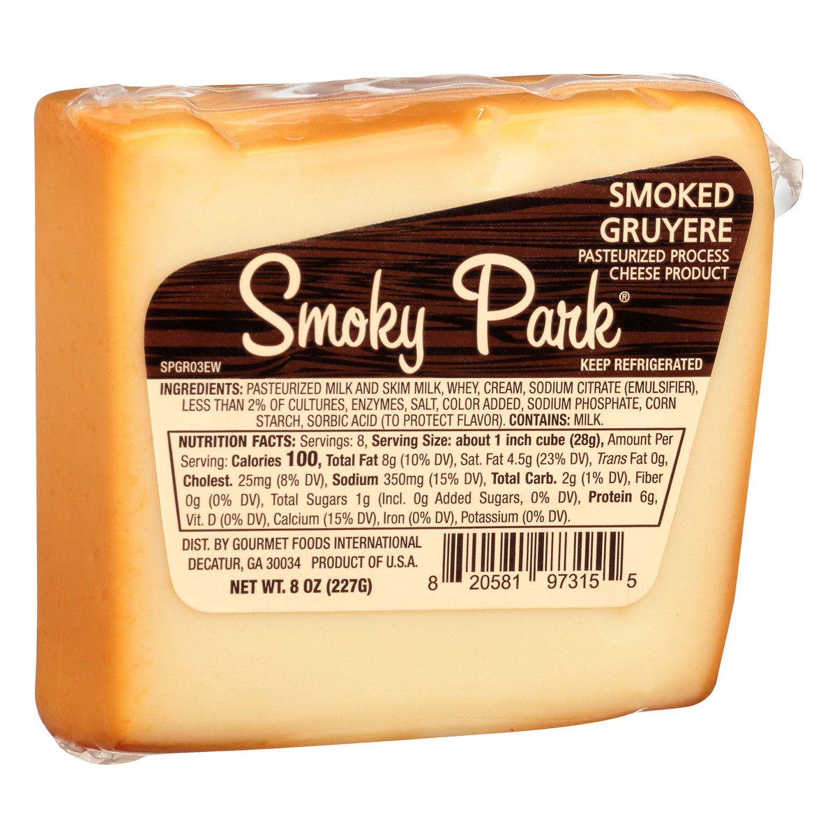 slide 7 of 9, Smoky Park Smoked Gruyere Cheese 8 oz, 8 oz