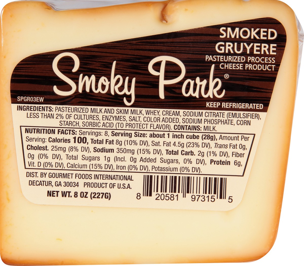 slide 3 of 9, Smoky Park Smoked Gruyere Cheese 8 oz, 8 oz