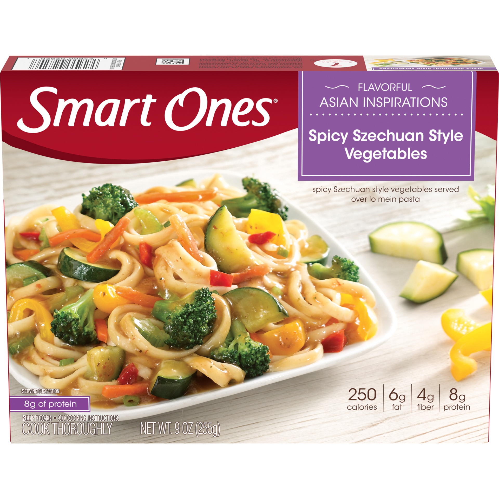 slide 1 of 6, Smart Ones Flavorful Asian Inspirations Spicy Szechuan Style Vegetables 9 oz Box, 9 oz