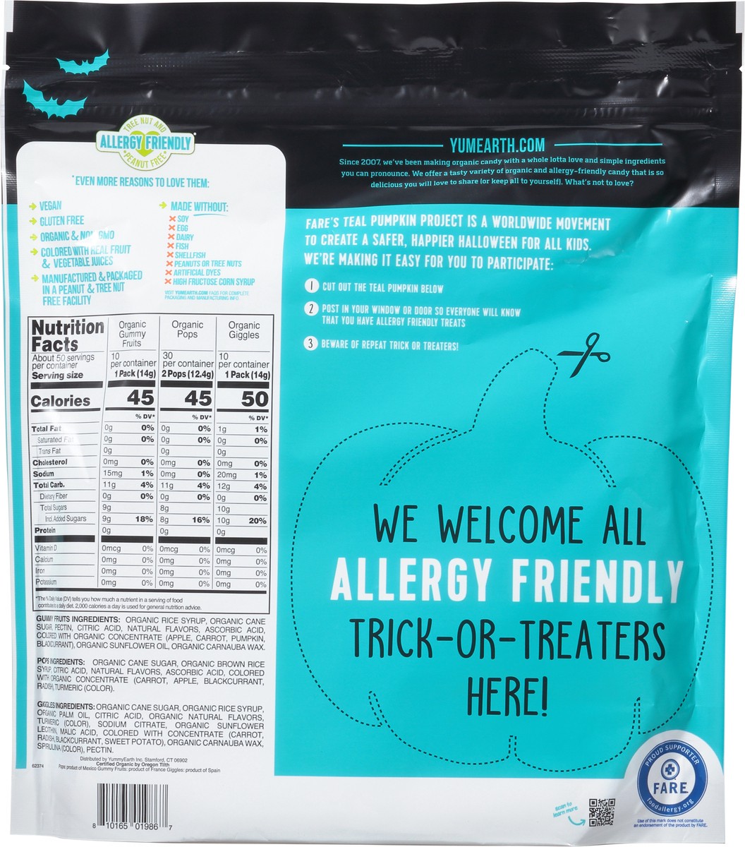 slide 2 of 13, YumEarth Variety Bag Halloween Organic Candies 50 ea, 50 ct