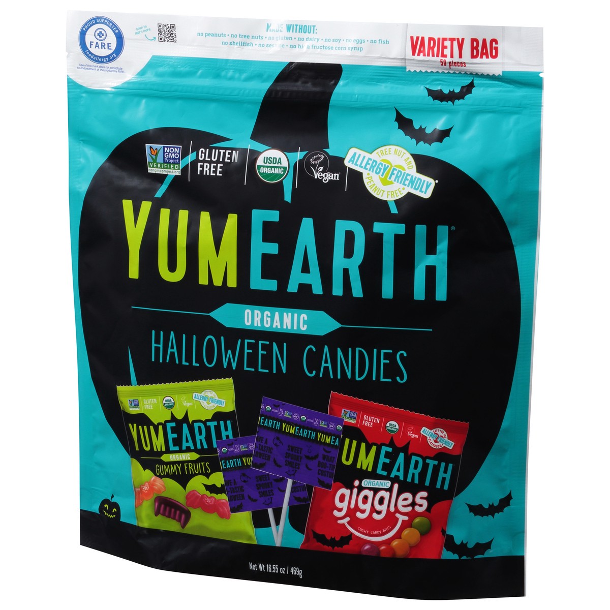 slide 11 of 13, YumEarth Variety Bag Halloween Organic Candies 50 ea, 50 ct