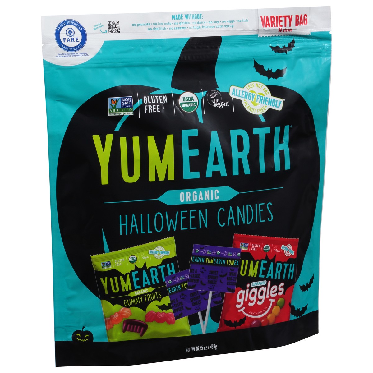 slide 9 of 13, YumEarth Variety Bag Halloween Organic Candies 50 ea, 50 ct