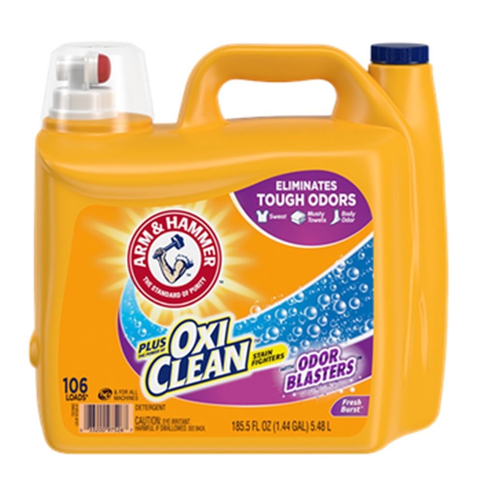 slide 1 of 1, Arm & Hammer Oxi Clean Plus Fresh Burst Liquid Laundry Detergent, 185.5z